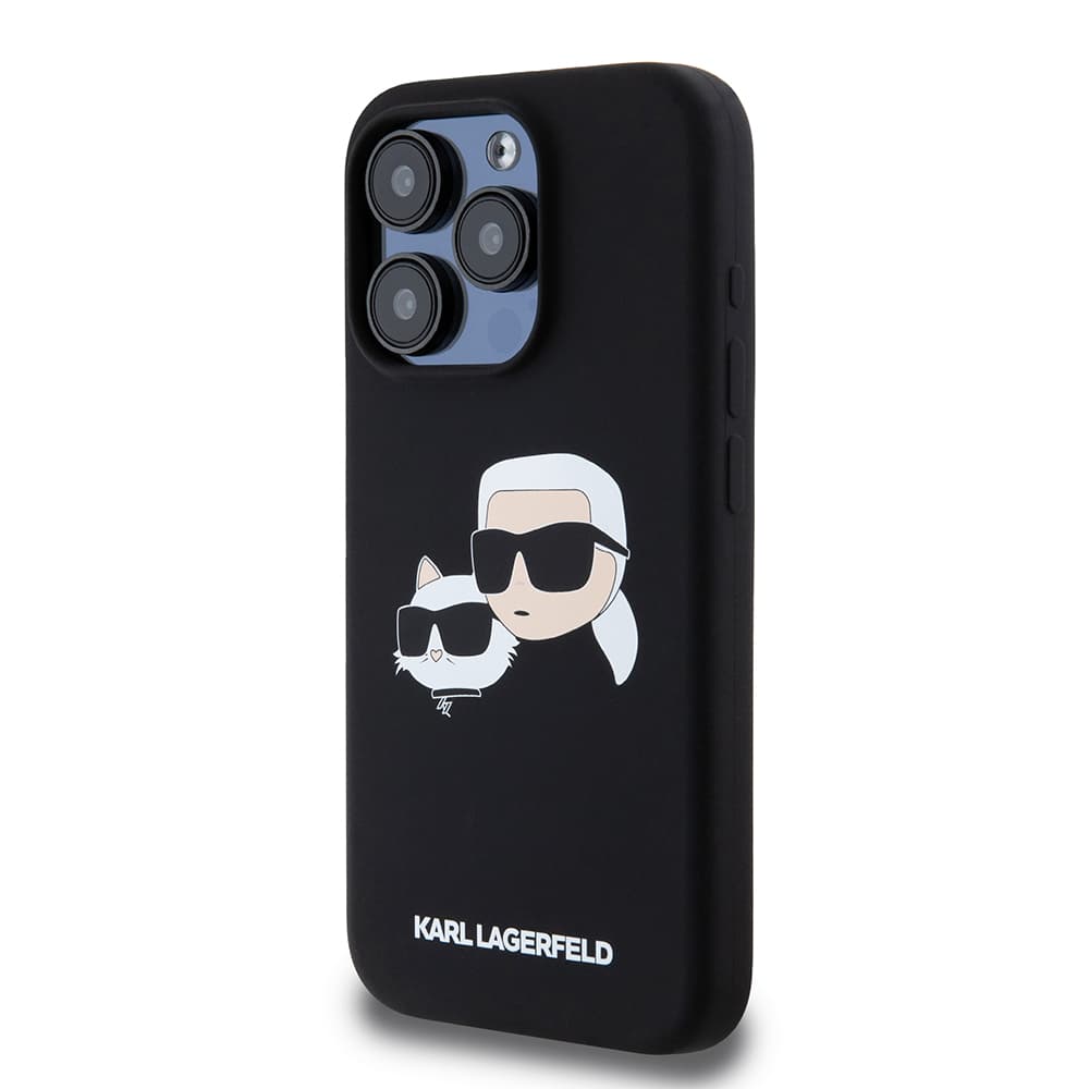 Karl Lagerfeld Silicone MagSafe iPhone 15 Pro Karl&amp;Choupette Head růžová - náhled 5