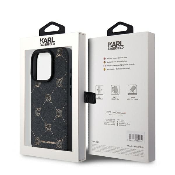 Karl Lagerfeld Leather MagSafe iPhone 15 Pro Karl Head růžová - náhled 5