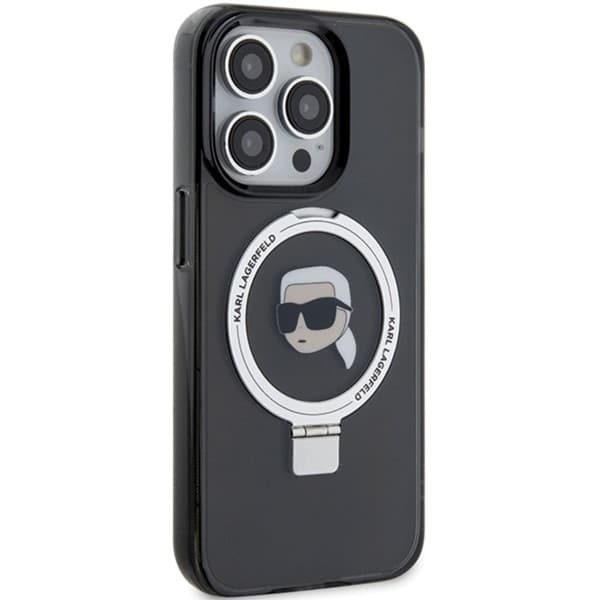 Karl Lagerfeld Hardcase Ring Stand MagSafe iPhone 15 Pro Karl Head černá - náhled 5