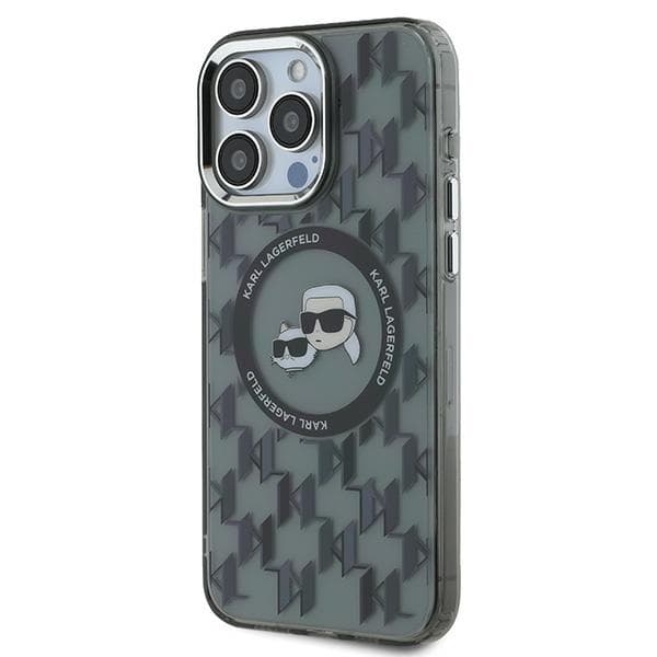 Karl Lagerfeld IML MagSafe iPhone 15 Pro Monogram Karl&amp;Choupette Head černá - náhled 5