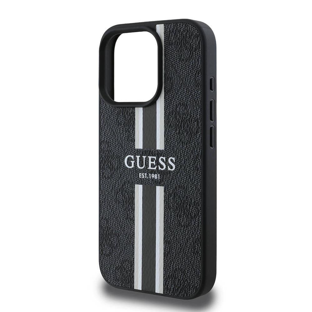 Guess Hardcase 4G Printed Stripes MagSafe iPhone 16 Pro Černá - náhled 5