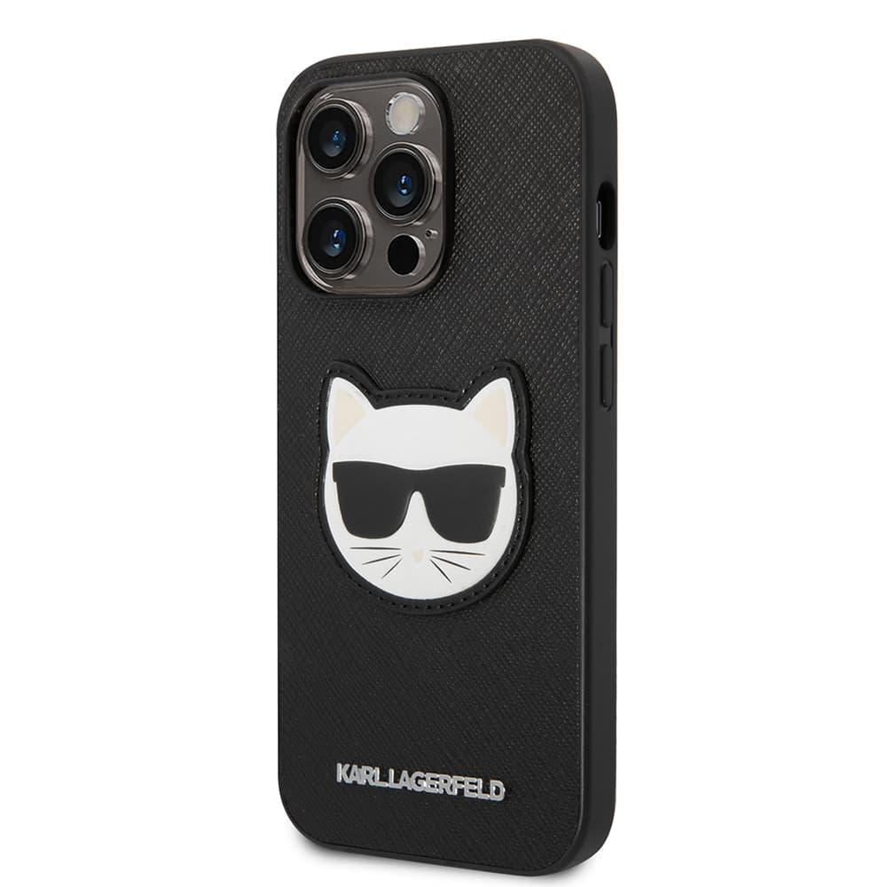 Karl Lagerfeld Saffiano pouzdro iPhone 14 Pro Choupette Head černé - náhled 5