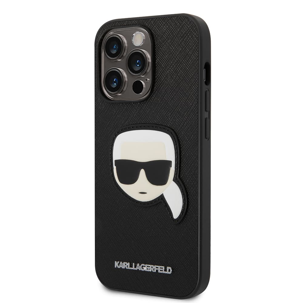 Karl Lagerfeld Saffiano pouzdro iPhone 14 Pro Karlova hlava khaki - náhled 5