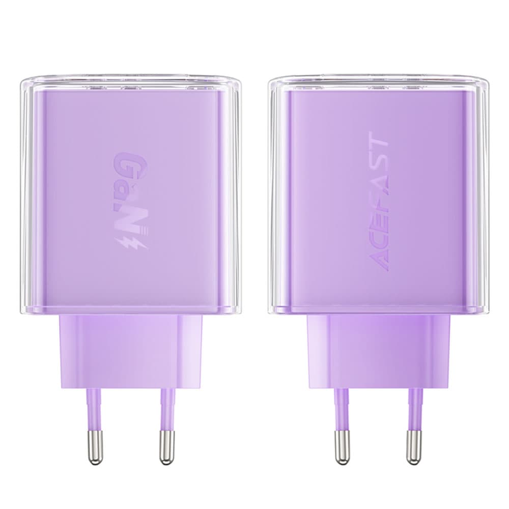 Acefast nabíječka do zdi Exploration Series A45 2x USB-C USB GaN PD65W rychlé nabíjení fialová - náhled 5