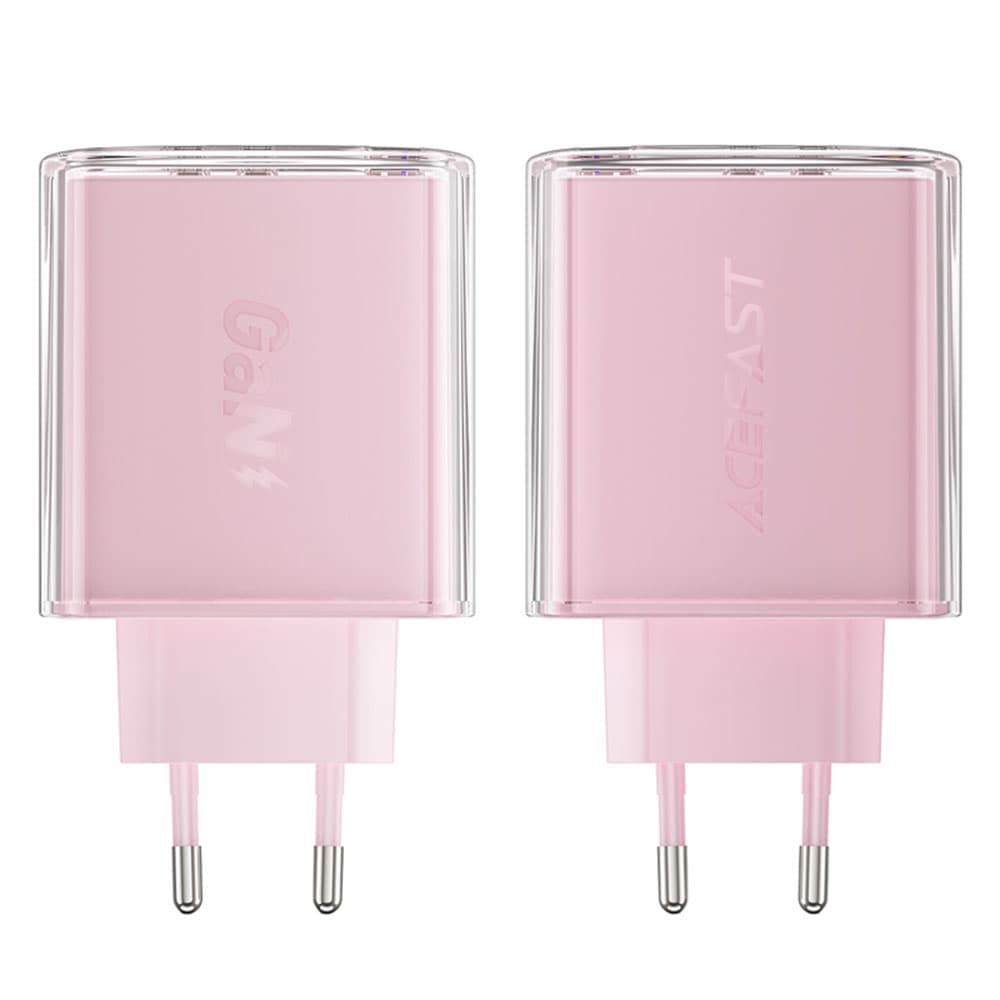 Nabíječka na zeď Acefast Exploration Series A45 2x USB-C USB GaN PD65W Rychlé nabíjení třešňový květ - náhled 5