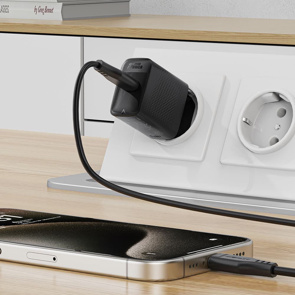 Acefast Wall Charger A104 USB-C PD25W GaN Technologie Rychlé Nabíjení Černá - náhled 5