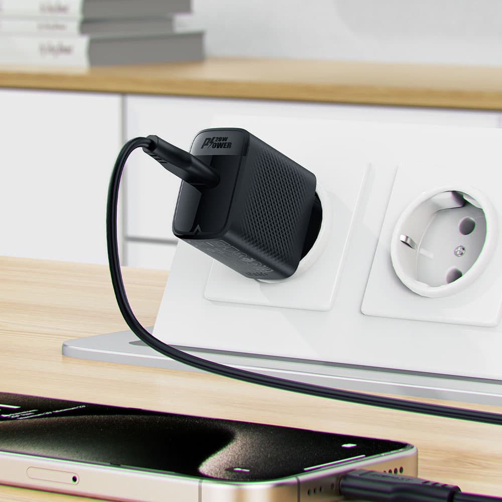 Acefast Wall Charger A82 Type-C GaN Technologie PD20W Podpora Rychlého Nabíjení Černá - náhled 5