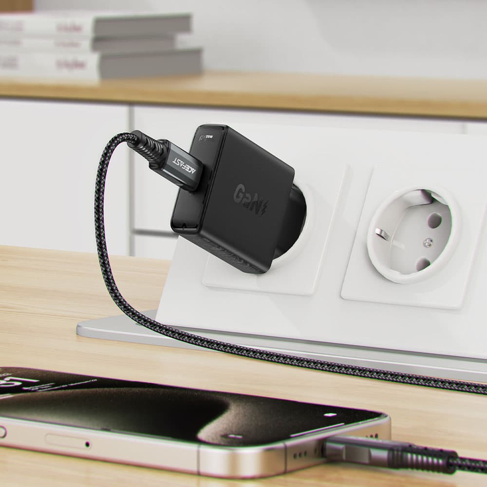 Acefast Wall Charger A65 Type-C GaN Technology 20W Power Delivery černá - náhled 5