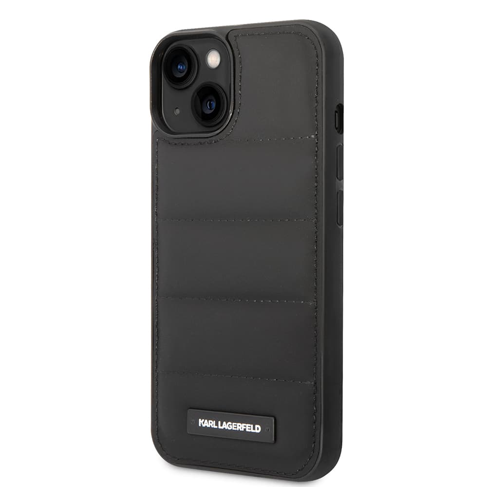 Karl Lagerfeld Hardcase Leather Puffy iPhone 14 Plus Elongated Logo černá - náhled 5