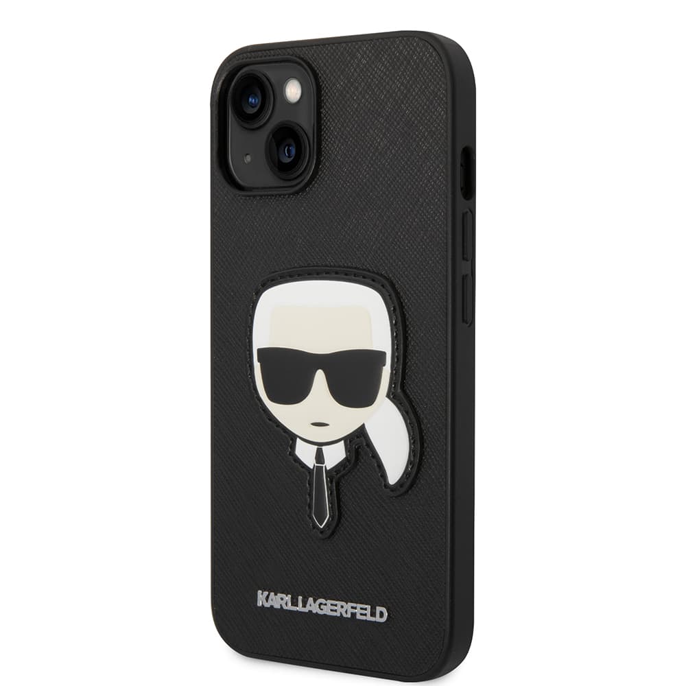 Karl Lagerfeld Saffiano pouzdro iPhone 14 Plus Karlova hlava khaki - náhled 5