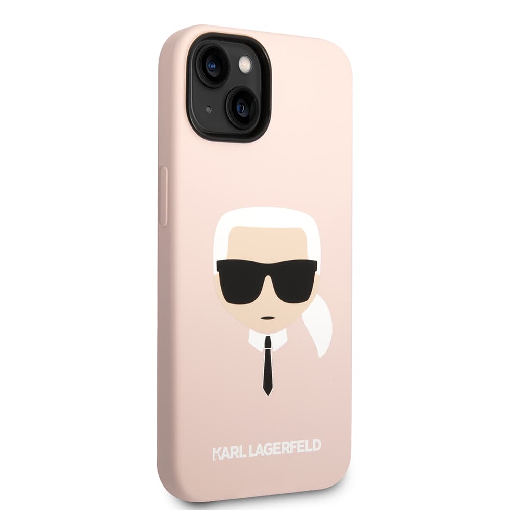 Karl Lagerfeld Silicone pouzdro iPhone 14 Plus růžová Karlova hlava - náhled 5