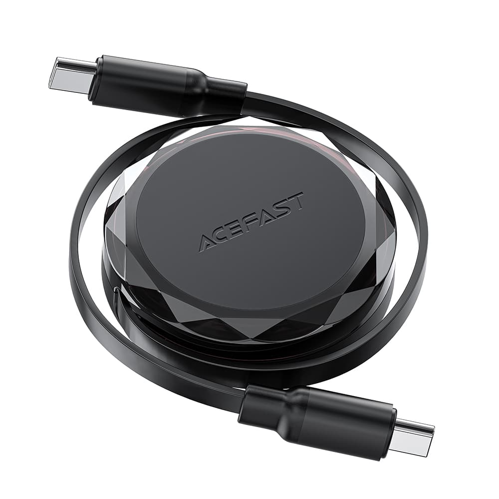 Datový kabel Acefast - Data Cable (C13-03) - Type-C to Type-C, 60W, Dual Retraction Charging Data Cable, Fast Charging, 0.8m - černý - náhled 5