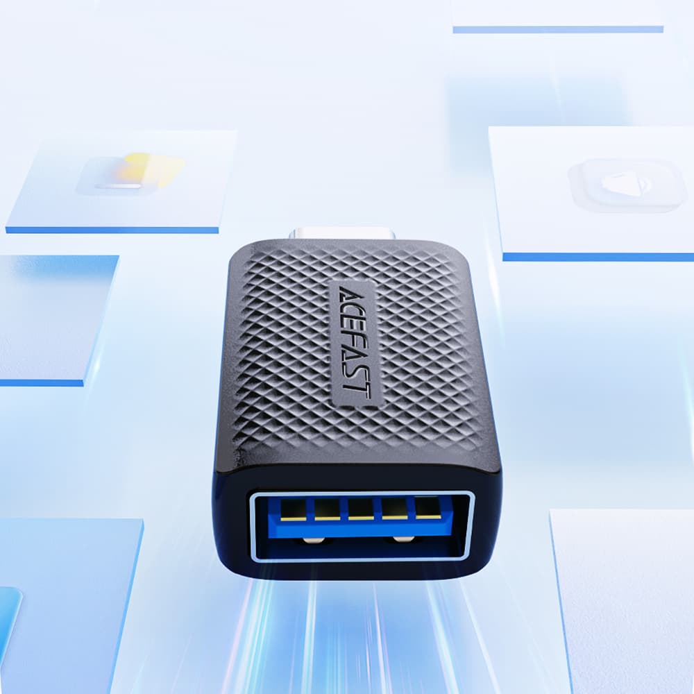 Acefast Adaptér J1 Type-C na USB 3.0 5Gbps Rychlé Nabíjení Přenos Dat Černý - náhled 5