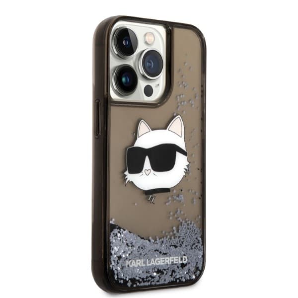 Karl Lagerfeld Hardcase Glitter iPhone 14 Pro Max Choupette Head černá - náhled 5