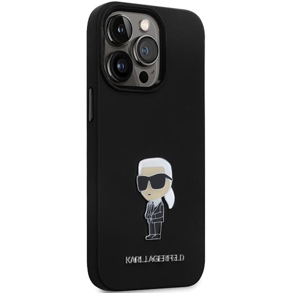 Karl Lagerfeld Silicone pouzdro iPhone 14 Pro Max Ikonik Metal Pin růžové - náhled 5