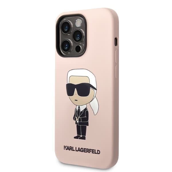 Karl Lagerfeld Silicone pouzdro iPhone 14 Pro Max růžové Ikonik - náhled 5