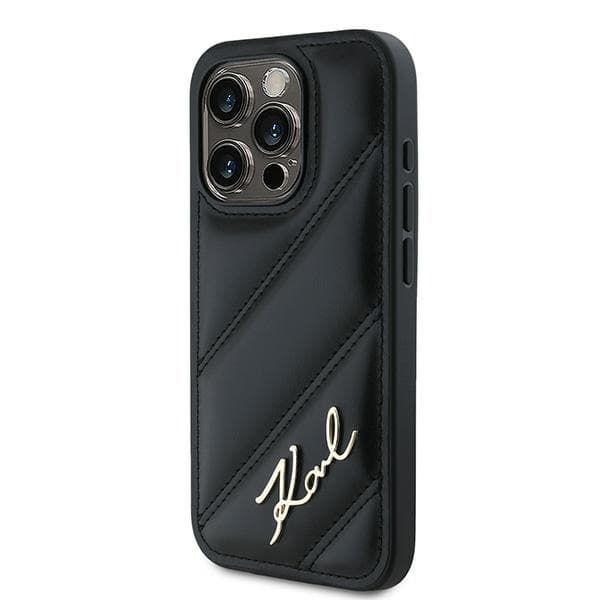 Karl Lagerfeld Diagonal Quilted Script iPhone 15 Pro černý - náhled 5