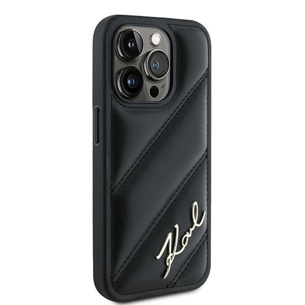 Karl Lagerfeld Diagonal Quilted Script pro iPhone 15 Pro Max černá - náhled 5