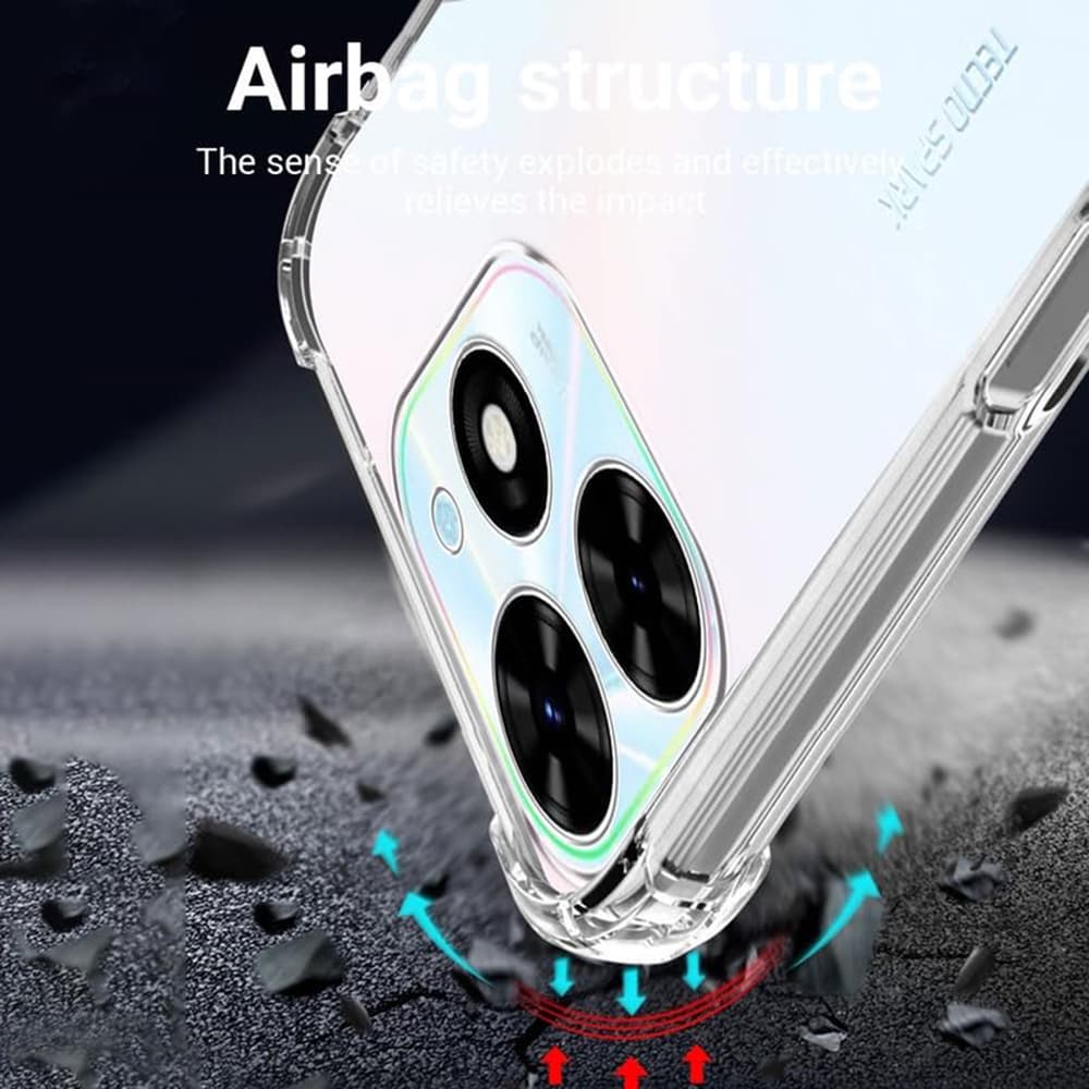 Techsuit Shockproof průhledný silikonový obal Tecno Spark 20 průhledný - náhled 5
