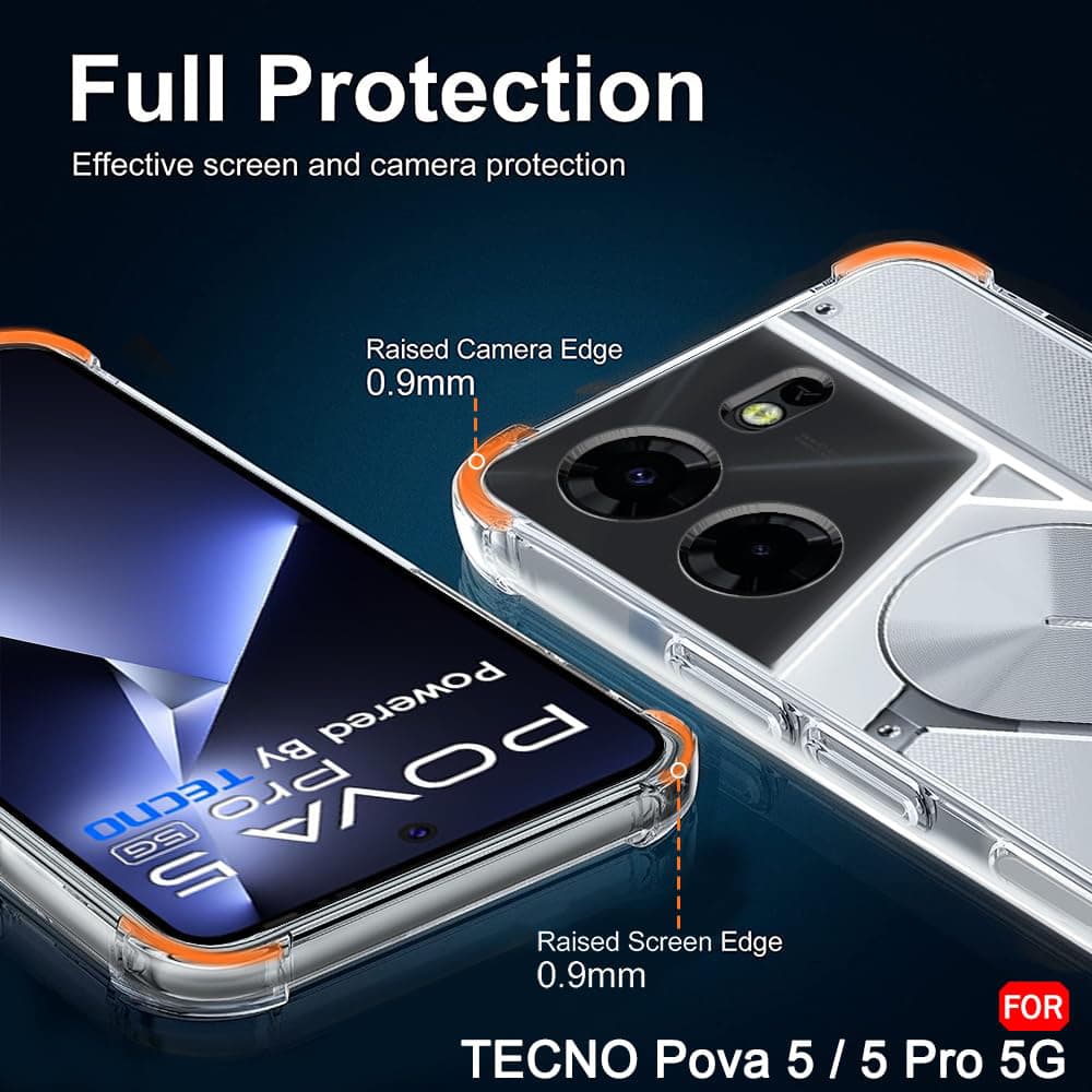 Techsuit nárazuvzdorný čirý silikon Tecno Pova 5 Pro průhledný - náhled 5