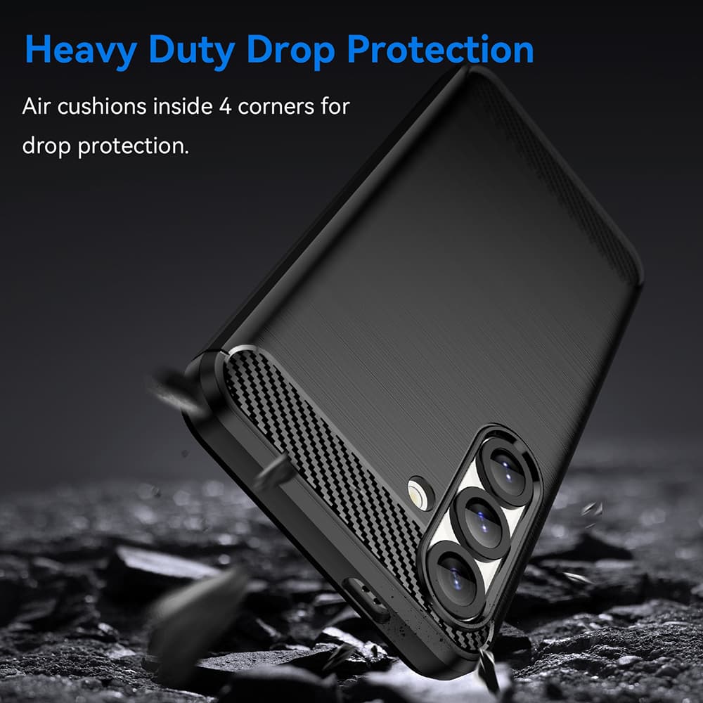 Pouzdro Techsuit Carbon Silicone pro Samsung Galaxy S25 černé - náhled 5