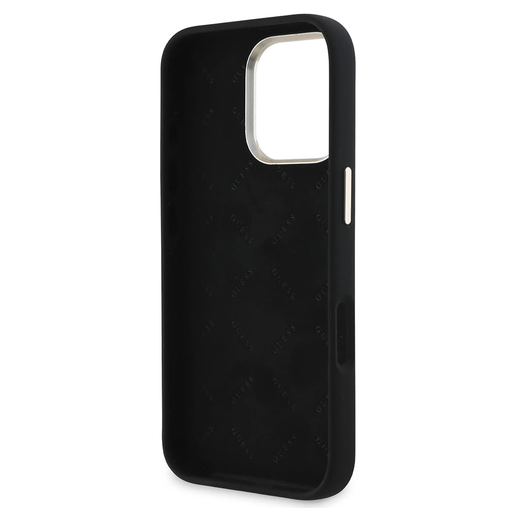 Guess Silicone Script Metal Logo &amp; Frame GUHCP16LSMBSLK iPhone 16 Pro černá - náhled 5