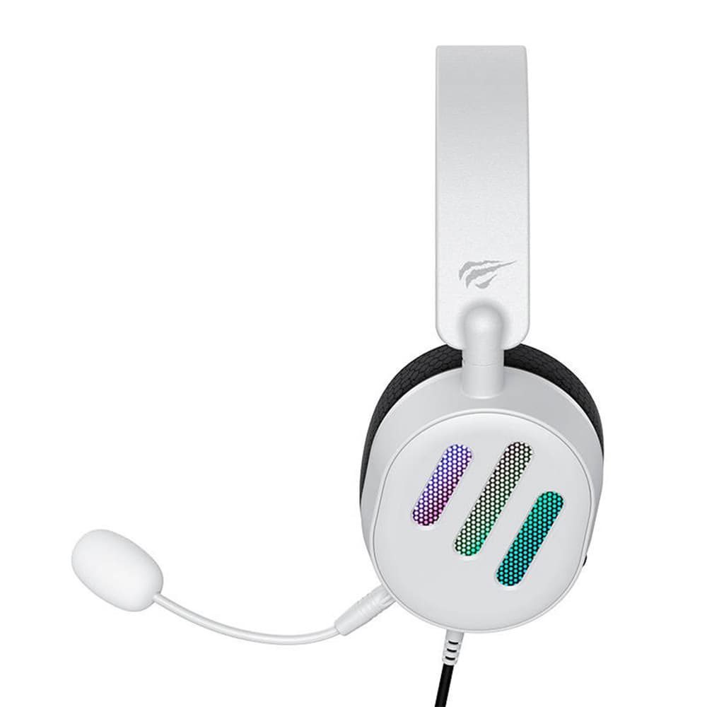 Havit H2038U drátová herní sluchátka USB RGB osvětlení mikrofon bílá - náhled 5