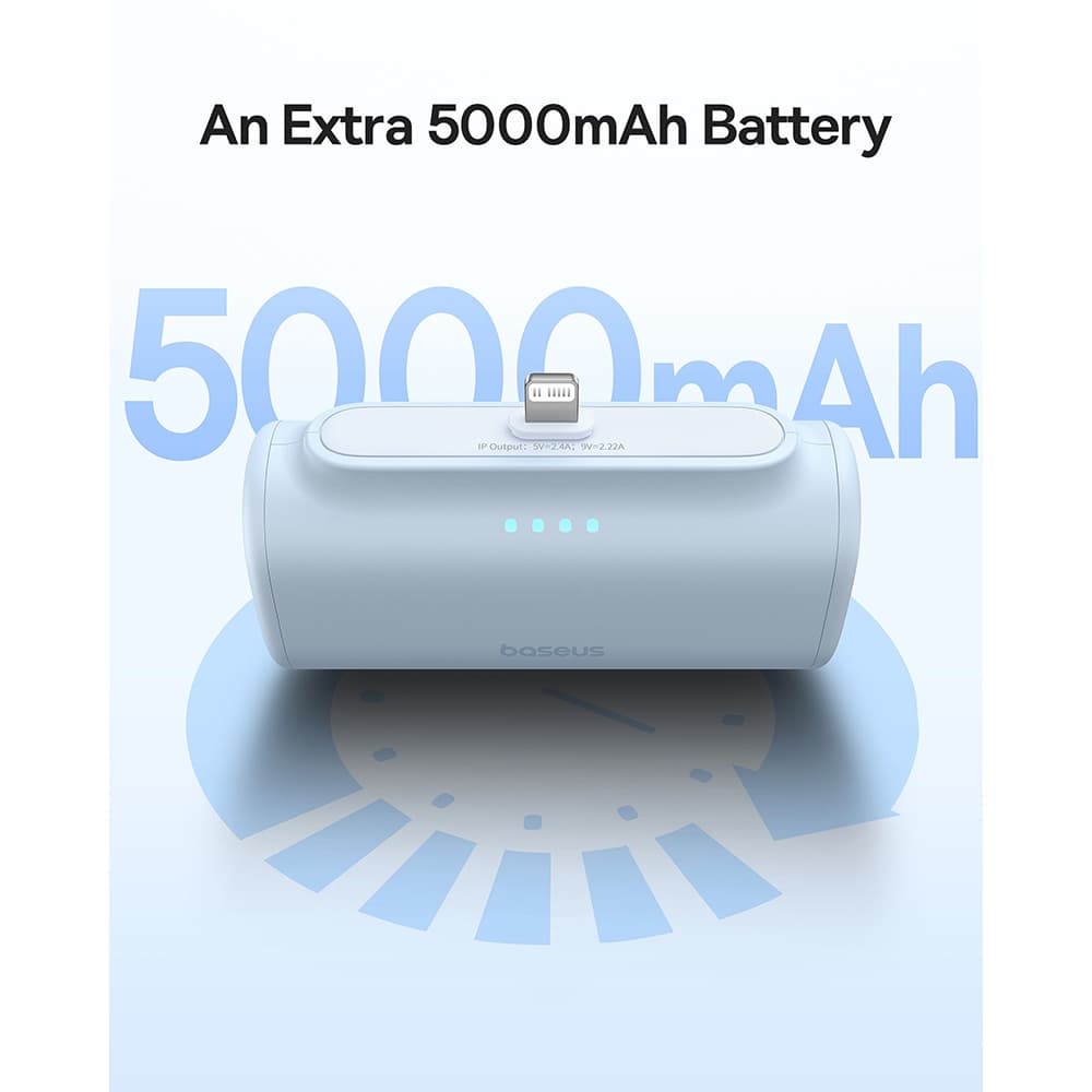 Baseus Power Bank Lightning Kompaktní Design 20W 5000mAh s Kabelem Type-C Modrá - náhled 5