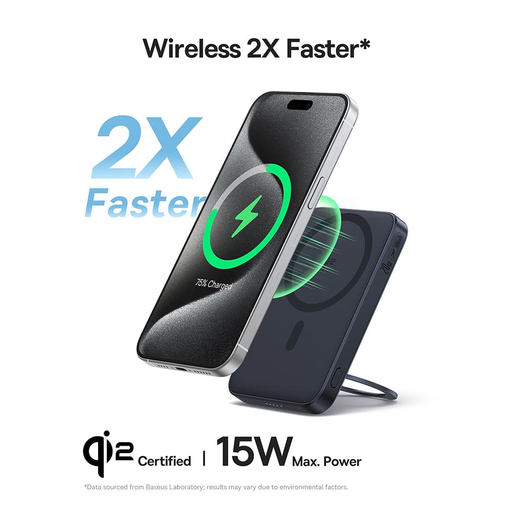 Baseus Power Bank PicoGo 5000mAh 20W s otočným stojánkem černá - náhled 5
