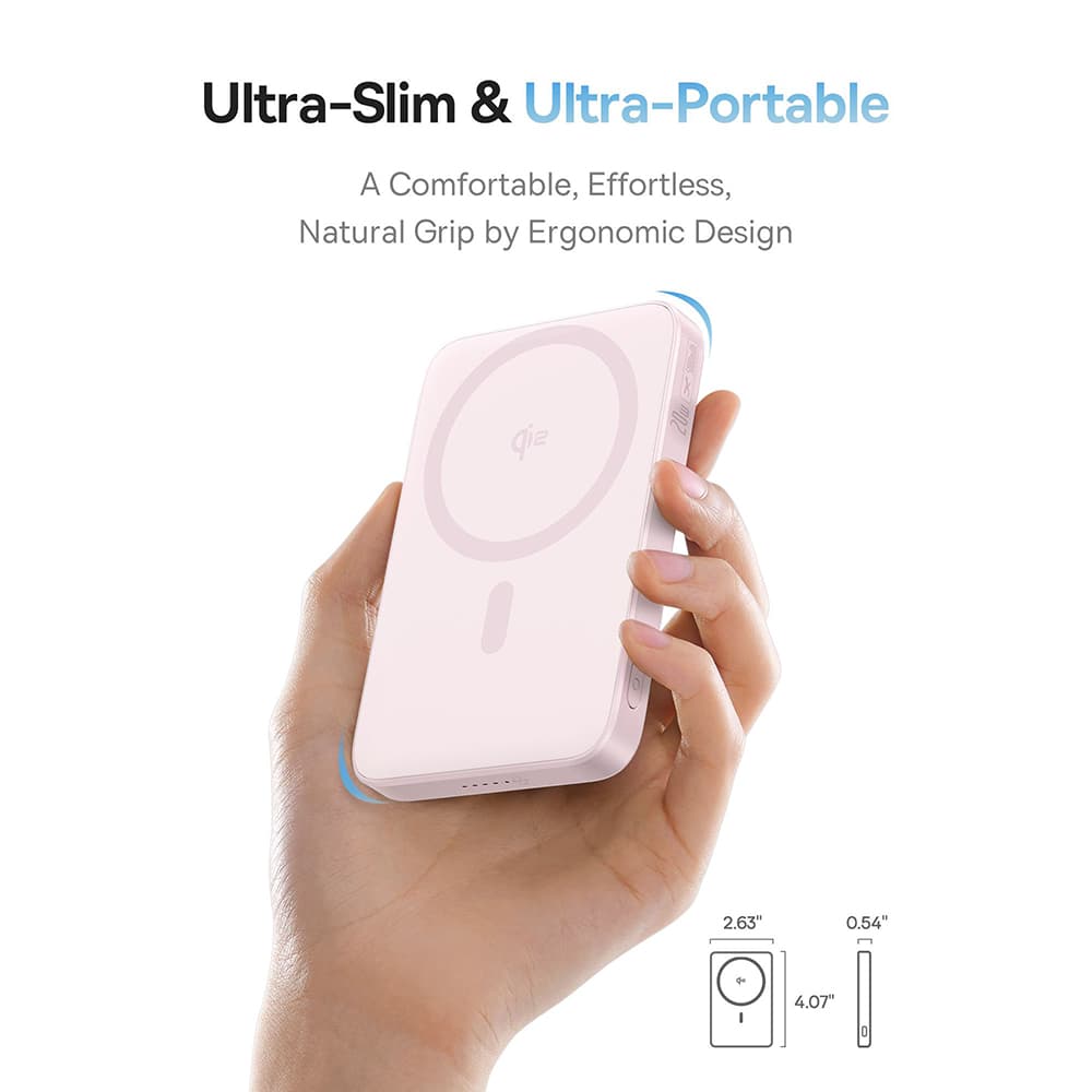 Baseus Power Bank PicoGo 20W 5000mAh s otočným stojánkem růžová - náhled 5