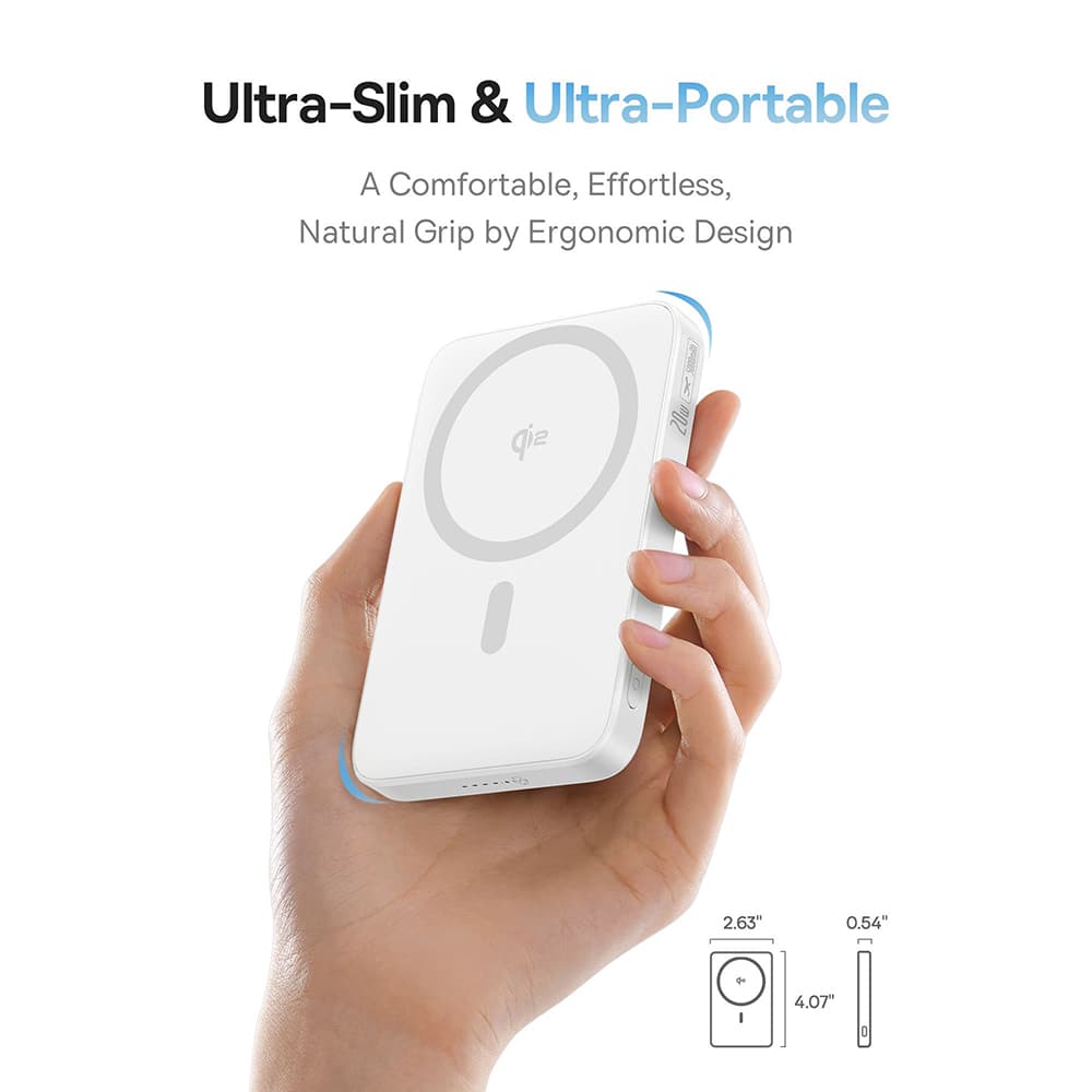 Baseus Power Bank PicoGo 5000mAh bílá s otočným stojánkem a kabelem Type-C - náhled 5