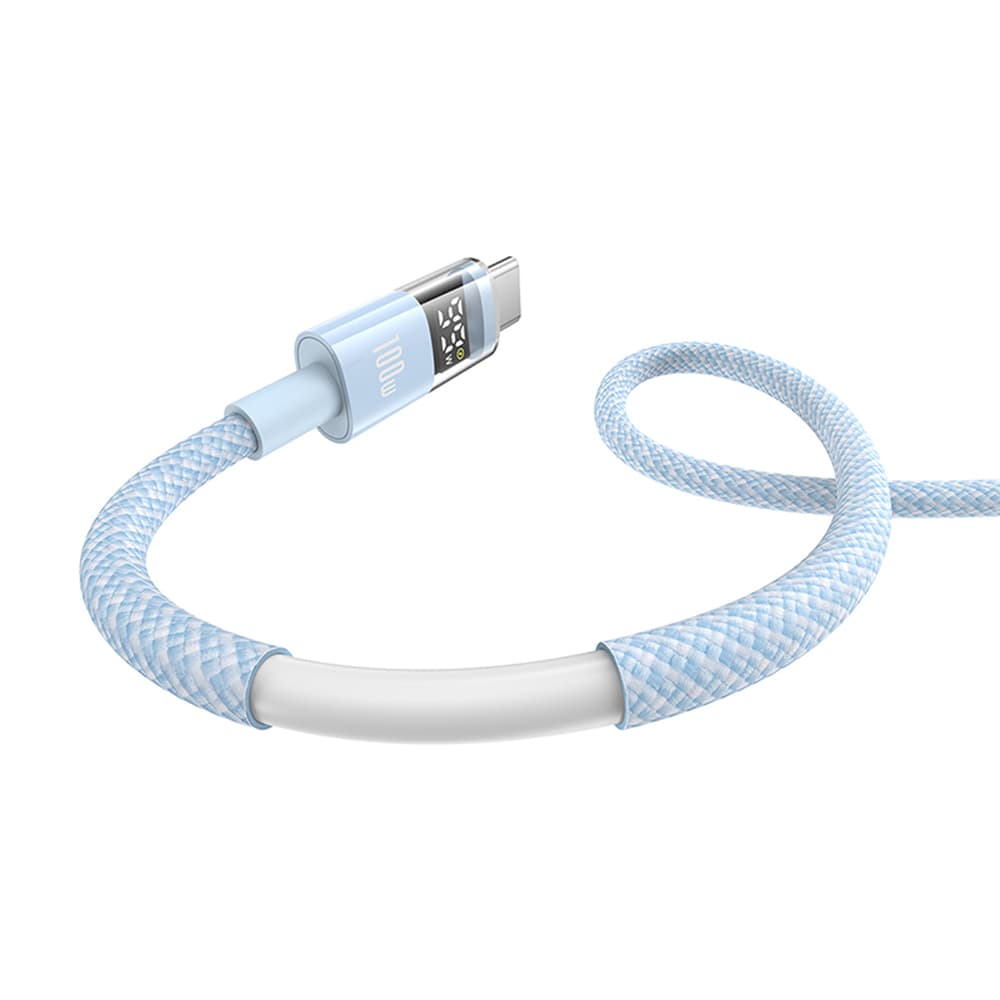 Baseus Data Cable Display 2 Rychlonabíjecí Type-C na Type-C Digitální displej 100W 2m modrá Galaxy - náhled 5