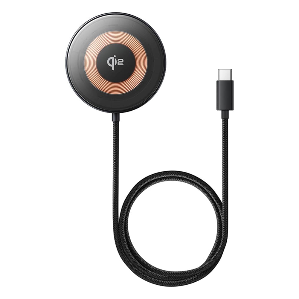 Baseus Magnetic Wireless Charger Simple Mini4 s držákem USB-C Qi2 15W 1m kosmická černá - náhled 5