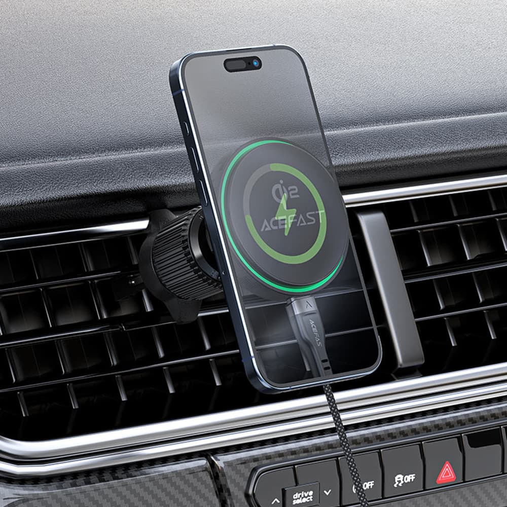 Acefast Držák do auta s bezdrátovým nabíjením D33 pro iPhone černý - náhled 5