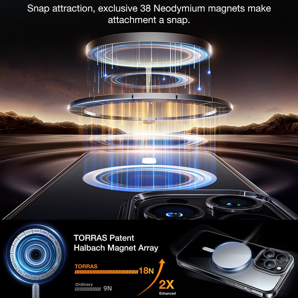 Torras Diamond MagSafe Series iPhone 15 Pro Max průhledný obal - náhled 5