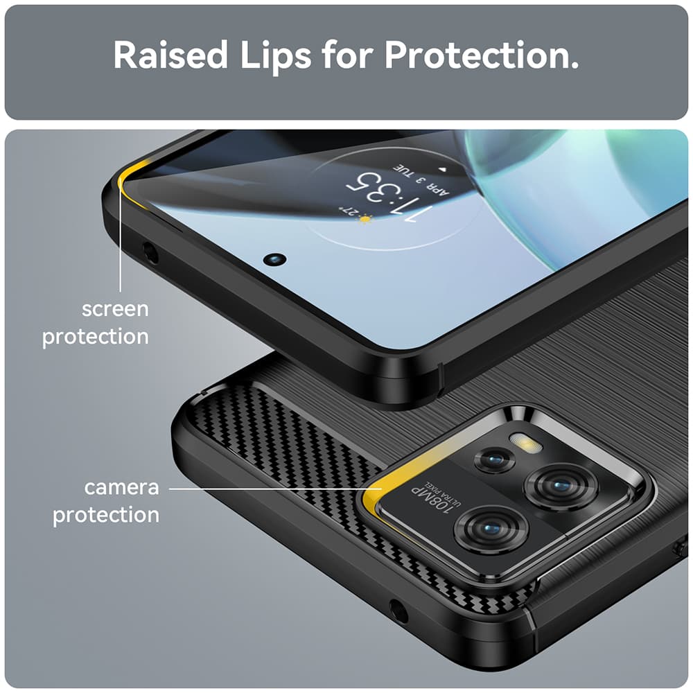 Techsuit Karbon Silikon Motorola Moto G72 Černý - náhled 5