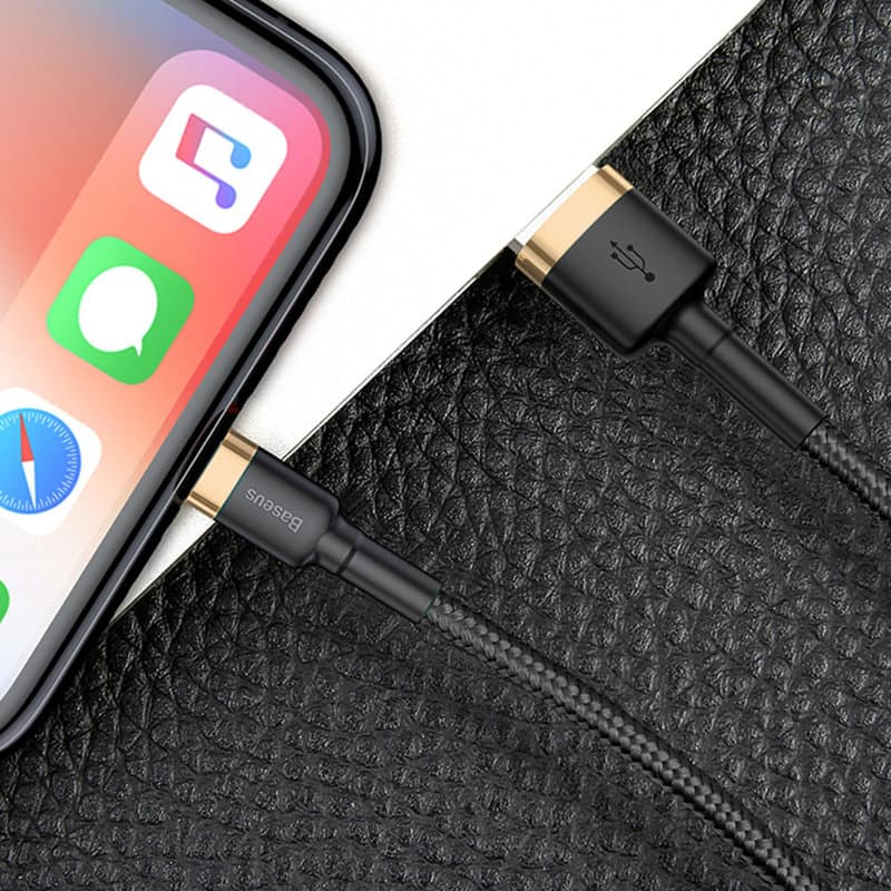 Baseus Kabel Cafule USB Lightning 1.5A 2m Zlato-černý - náhled 5