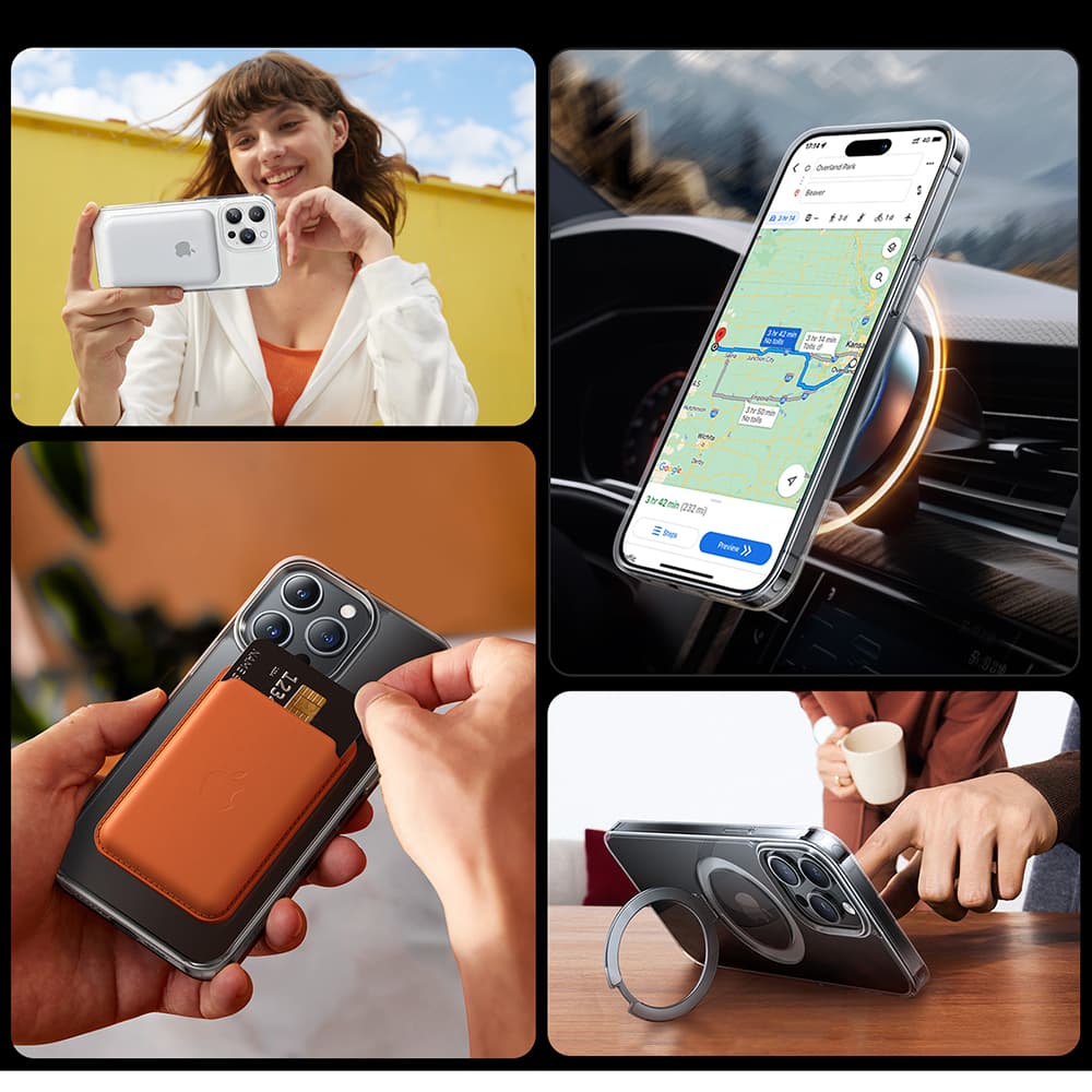 Torras Ostand MagSafe Series iPhone 15 Pro Max průhledný - náhled 5
