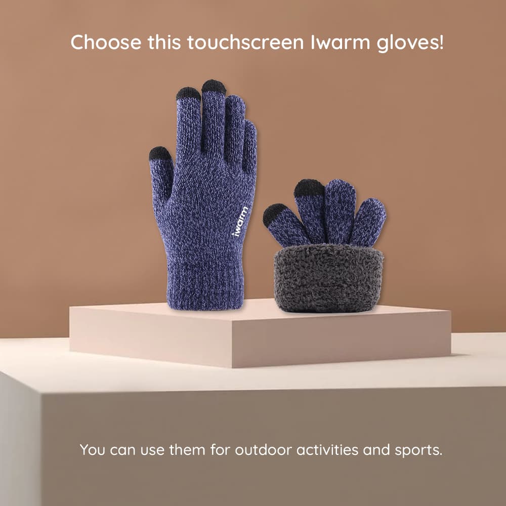 Iwarm Gloves ST0018 prémiová vlna s protiskluzovými detaily velikost 23 cm černá - náhled 5