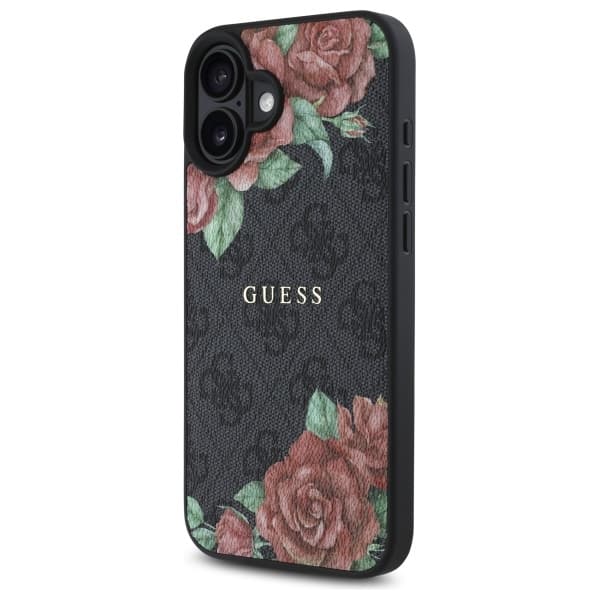 Guess Hardcase 4G Flower Print MagSafe iPhone 16 Černá - náhled 5