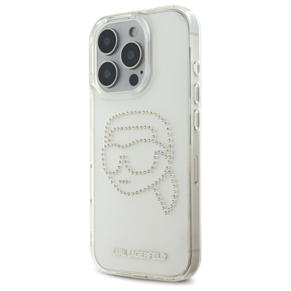 Karl Lagerfeld IML Rhinestones iPhone 16 Pro Max průhledný Karl Head - náhled 5
