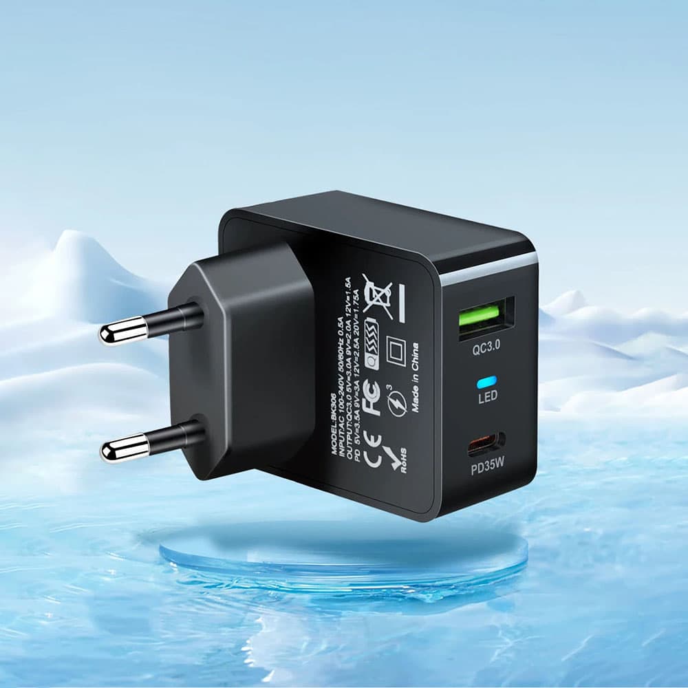 Nabíječka na zeď Techsuit Tiny Series CHPD173 GaN USB Type-C PD35W bílá - náhled 5
