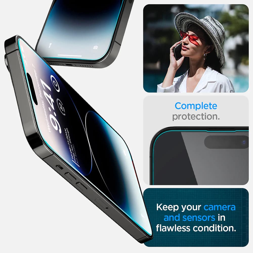 Spigen Glas.tR EZ-FIT 2 kusy iPhone 14 Pro Průhledné - náhled 5