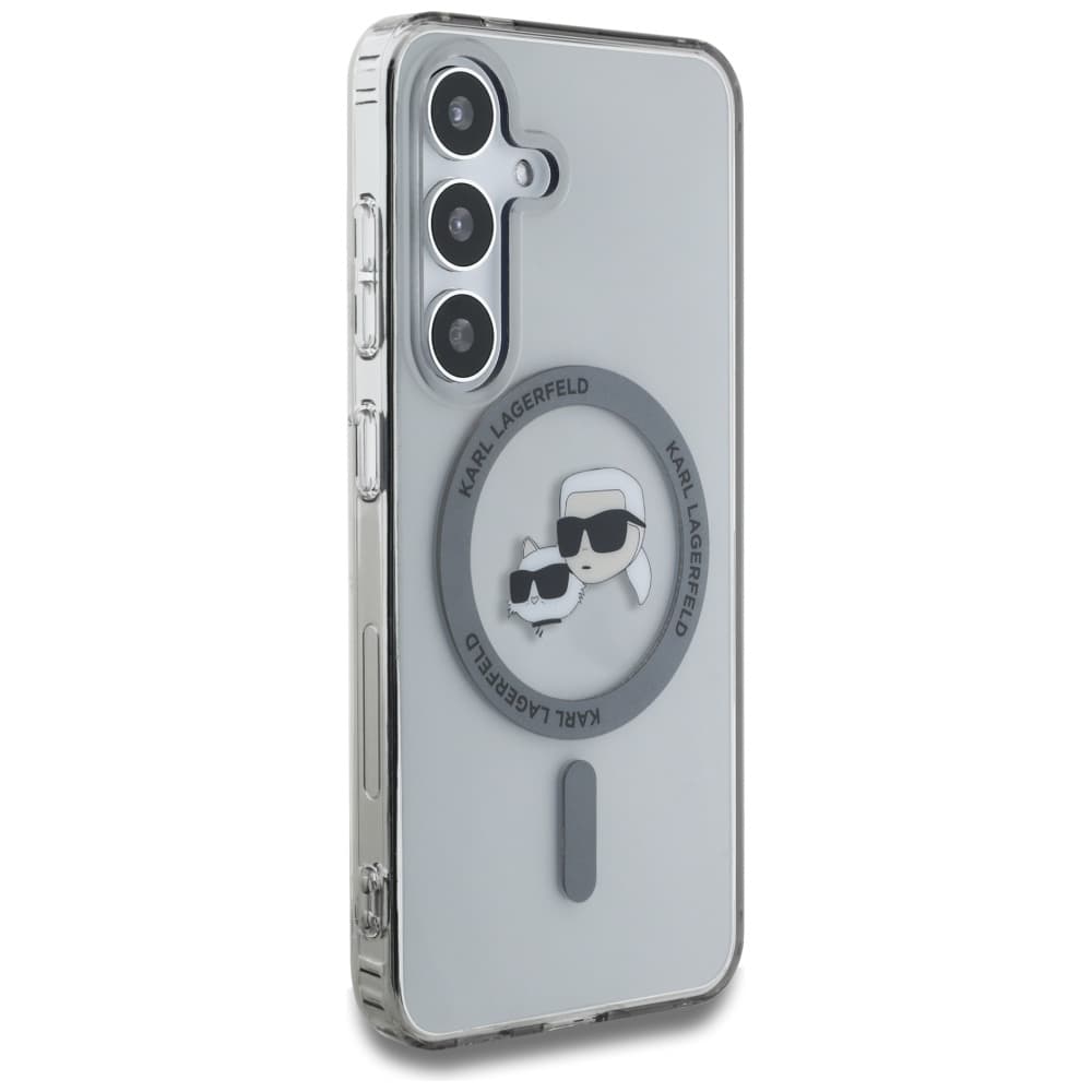 Karl Lagerfeld IML MagSafe Samsung Galaxy S25 Metal Karl a Choupette hlavy - náhled 5