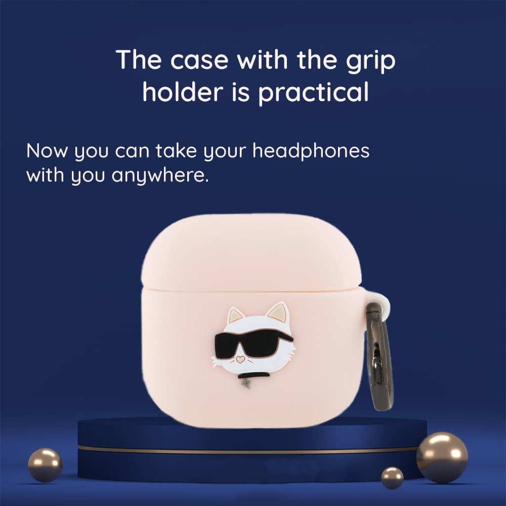 Karl Lagerfeld Silicone Karl Head 3D pouzdro pro Apple AirPods 4 černé - náhled 5