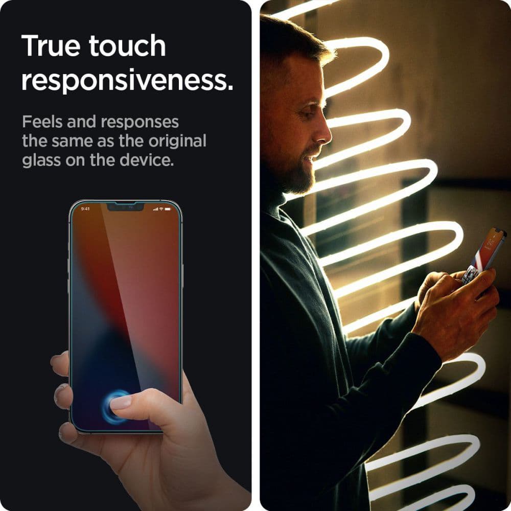 Spigen Glas.tR Slim pro iPhone 13 13 Pro 14 16e Privacy černá - náhled 5
