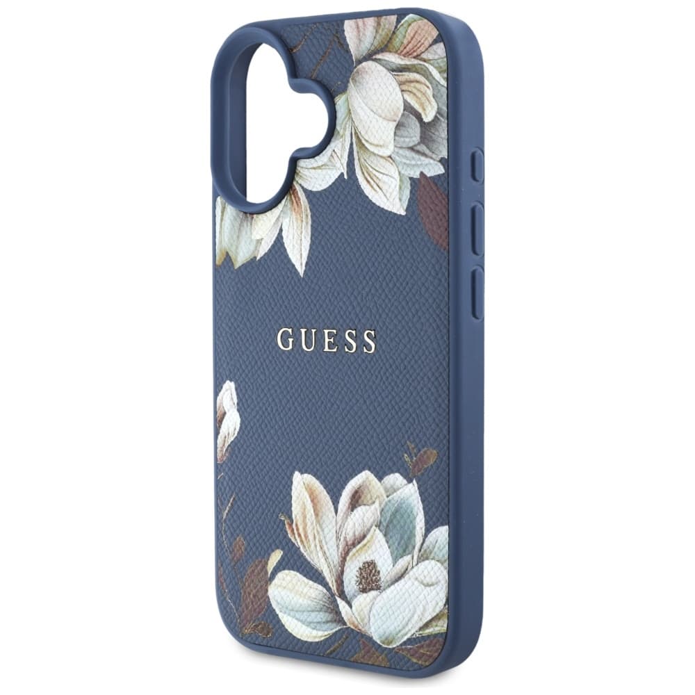 Guess Grained Flowers MagSafe GUHMP16SPGNMPLMB iPhone 16 Modrá - náhled 5