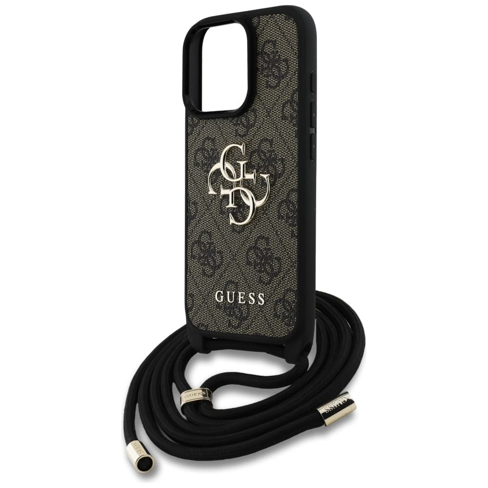 Guess Hardcase 4G Big Logo s popruhem iPhone 16 Pro hnědý - náhled 5