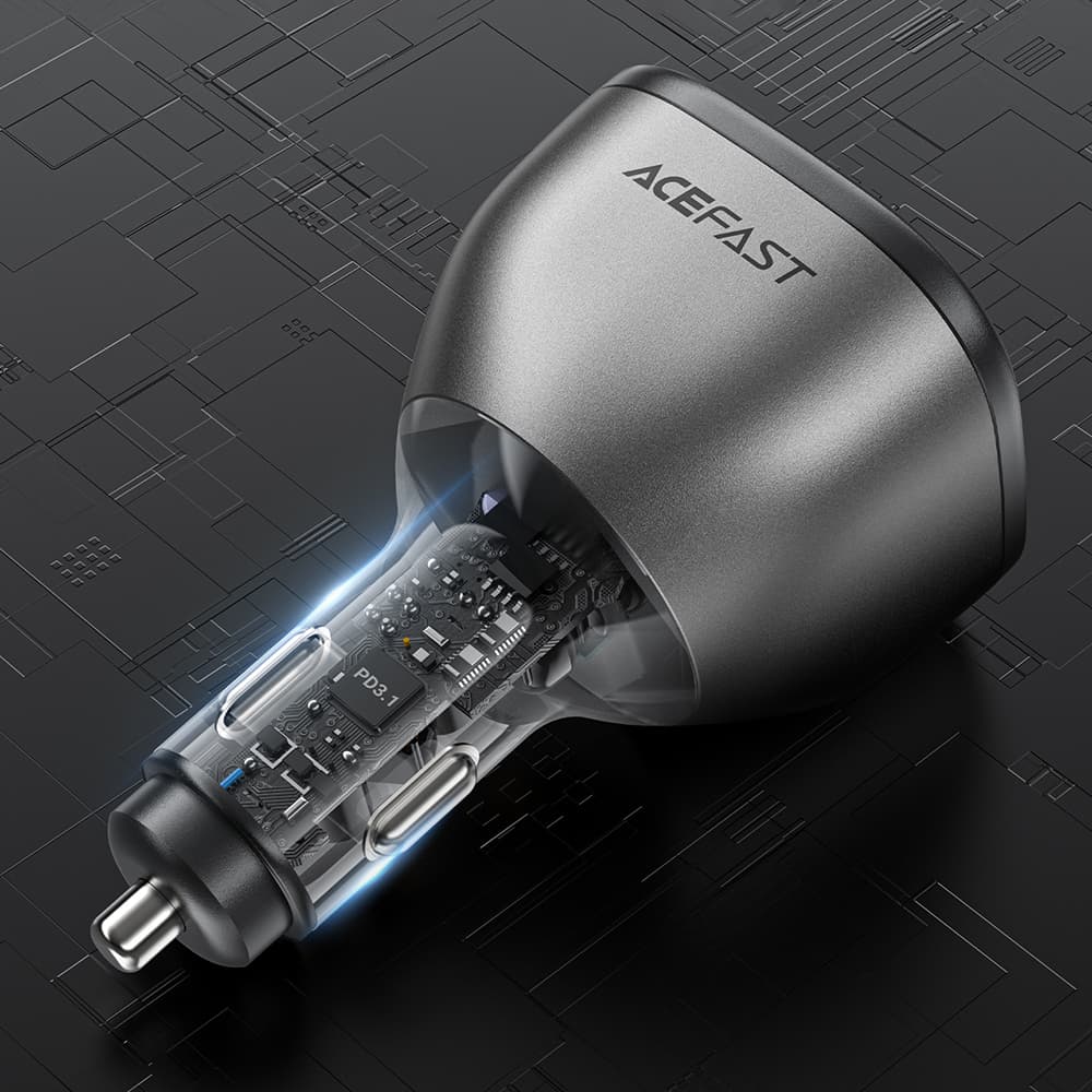 Acefast Car Charger B14 2x USB-C USB 165W Rychlé Nabíjení Černá - náhled 5