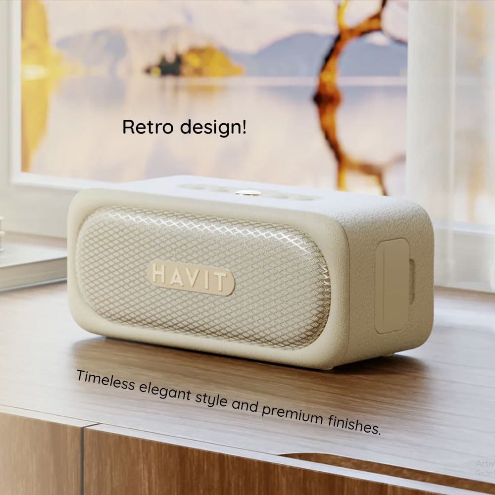 Havit bezdrátový reproduktor SK905BT Type-C Bluetooth 5.3 béžový - náhled 5